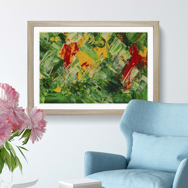 Abstract Art Painting Vol.188 by S.Johnson - Picture Frame Painting Print, Oak Framed, 62cm H x 87cm W x 2cm D