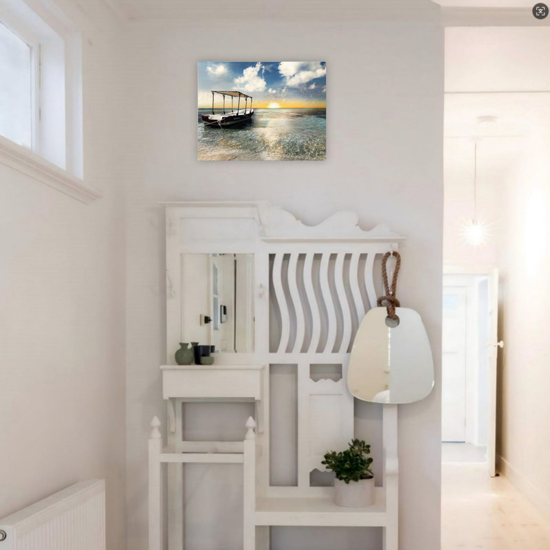 Sunset Landscape Unframed Canvas Wall Art 24" X 18"