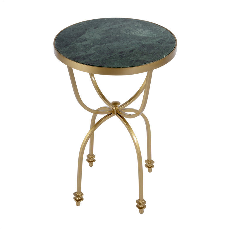 Hager Marble & Metal Side Table, Green
