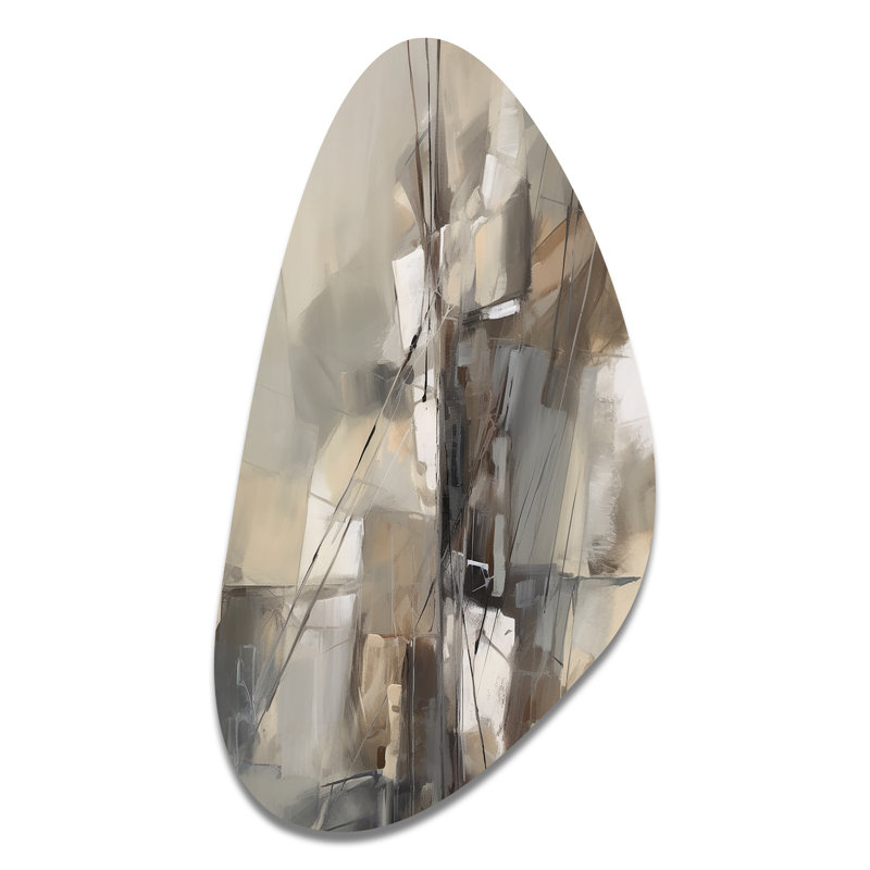 «Abstract Design Shapes I», reproduction d'art asymétrique en métal sur collages abstraits, sculpture murale en métal de forme irrégulière