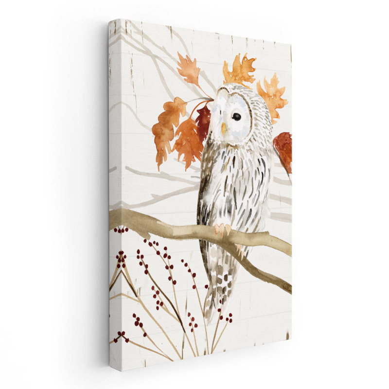 «Harvest Owl II», reproduction d'art sur toile, H 24 po x l 16 po