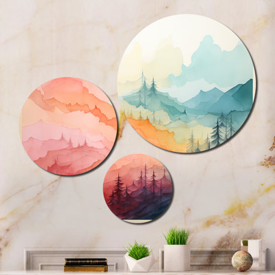 Contemporary Art Colofull - Countryside Metal Art Print Set