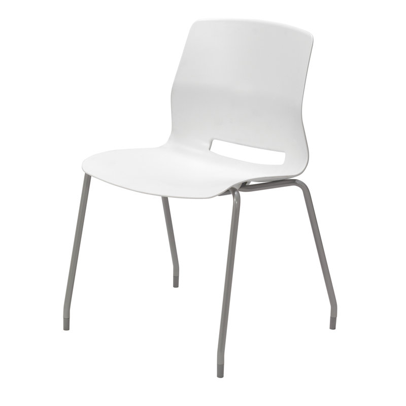Chaise empilable Wille, Blanc, Sans roulettes