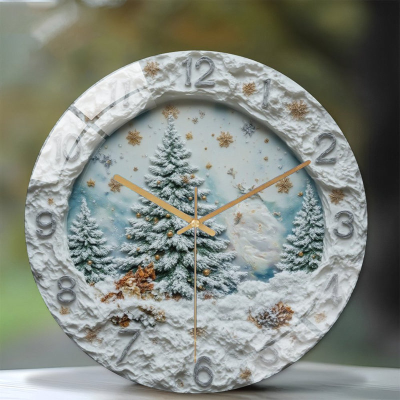 Horloge murale en verre 12 po Snowy