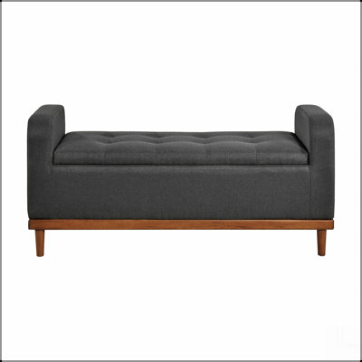 Meuble de rangement Mid-Century moderne avec plateau relevable et dessus en bois de noyer capitonné foncé