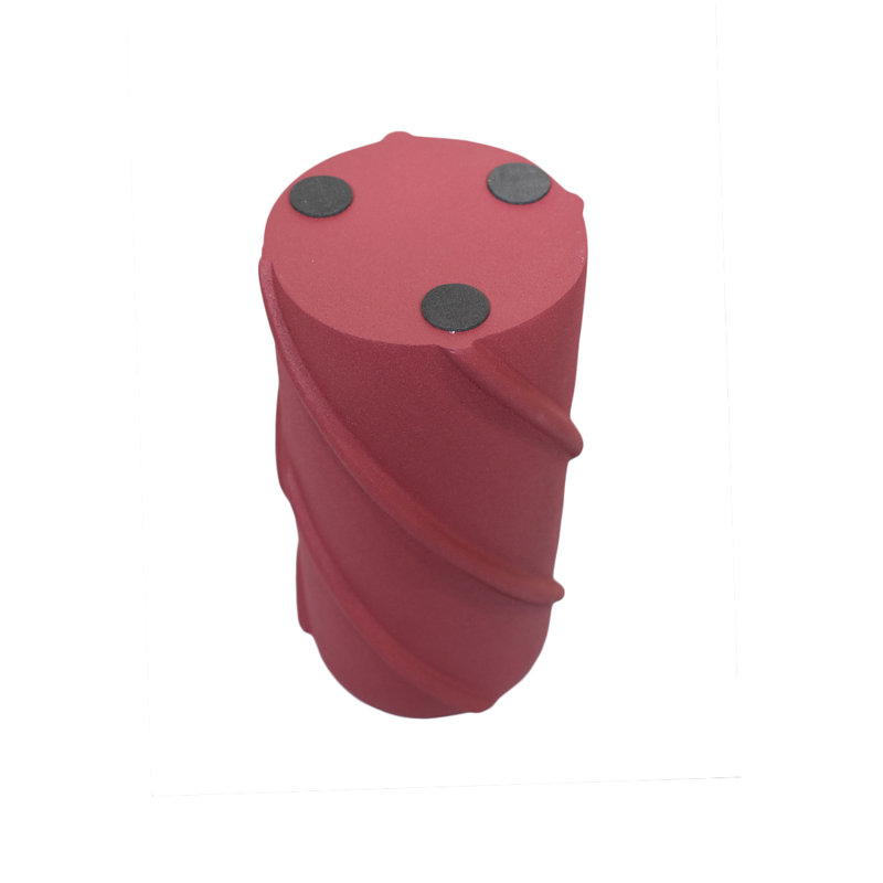 Vase de table en métal Alyiah, H 12 po x l 5 po x P 5 po, Rouge