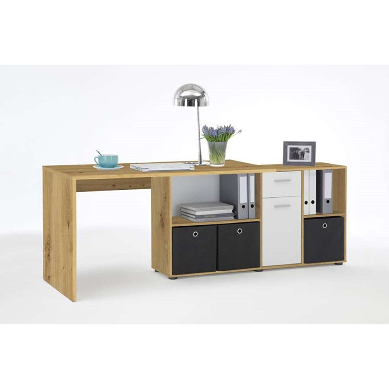 Clumm L-Shaped Writing Desk, Natural
