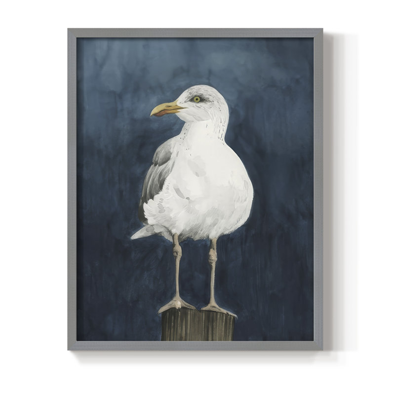 Reproduction encadrée Night Gull II - bois massif, Gris, H 11 po x l 9 po