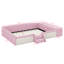 Daybed Upholstered In Velvet, Featuring Stairs & Gas Lift Ottoman For Storage, With Cushioned Guardrails-2083827472-2083827484