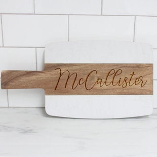 Personalized Wood Marble Cutting Board