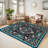 Floral Area Rugs for Living Room Bedroom, Washable Non Slip Vintage Floor Rugs Large Low Pile Oriental Distressed Carpet-537250875-537250873