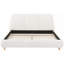 Structure de lit tapissier très grand / très grand - tissu de lin, pieds en bois massif, mobilier de chambre blanc minimaliste-2003172627