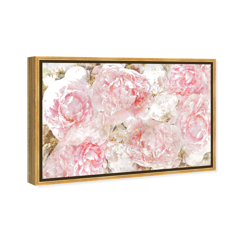 « roses », impression sur toile oliver gal, Cadre doré, H 36 po x l 54 po