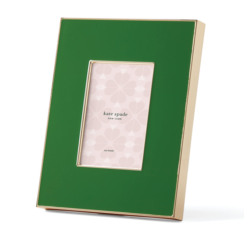Green Enamel and Stainless Steel 4x6 Tabletop Picture Frame