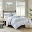 Ensemble de courtepointe 4 pièces Seersucker pour très grand / très grand lit avec coussin décoratif - Design à motif floral-122455714-122455715