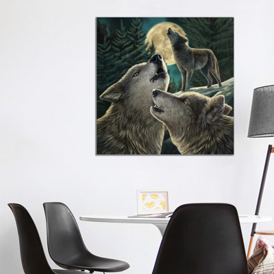 Wolf Song 1 Piece Wrapped Canvas Painting