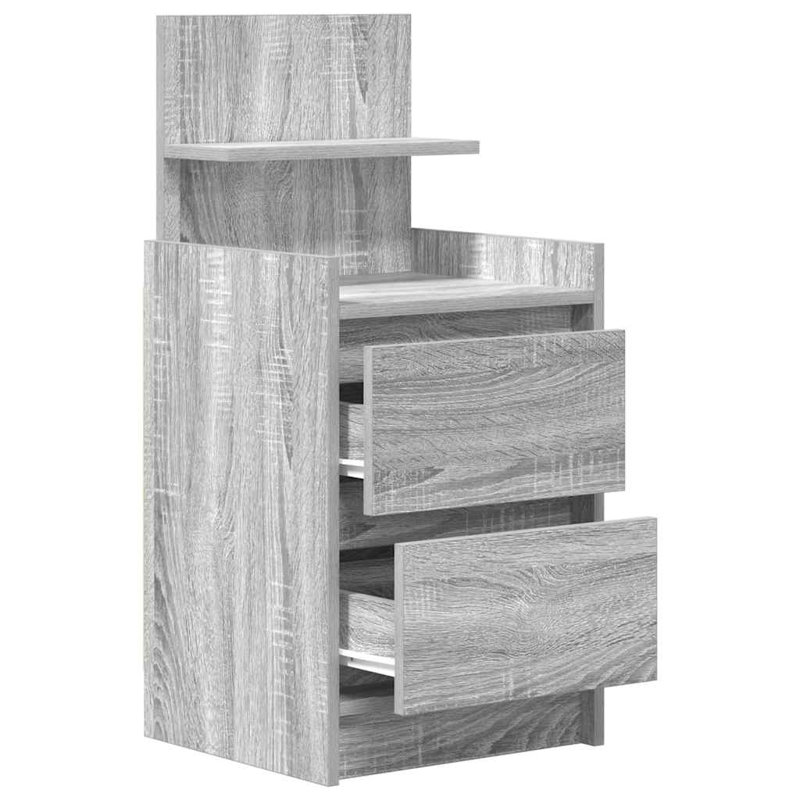 Bedside Cabinets With 2 Drawers 2 Pcs 38X34x80 Cm, 2, Grey Sonoma