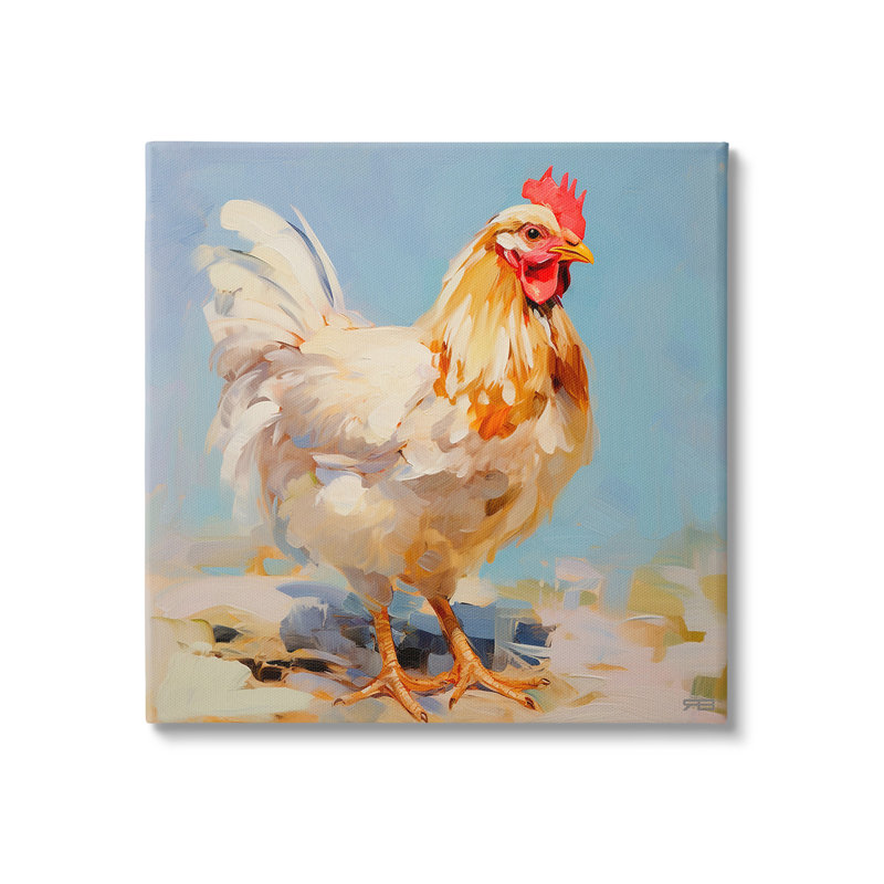 Art abstrait sur toile Portrait de poule abstraite par RB, 30'' H x 30'' W
