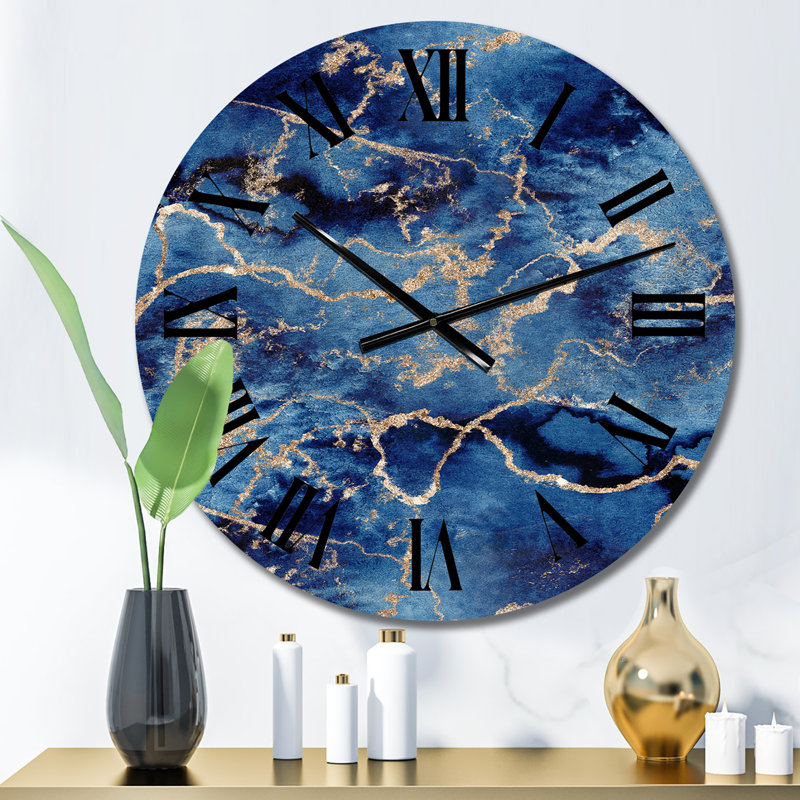 Horloge murale moderne Blue Gold, Petit