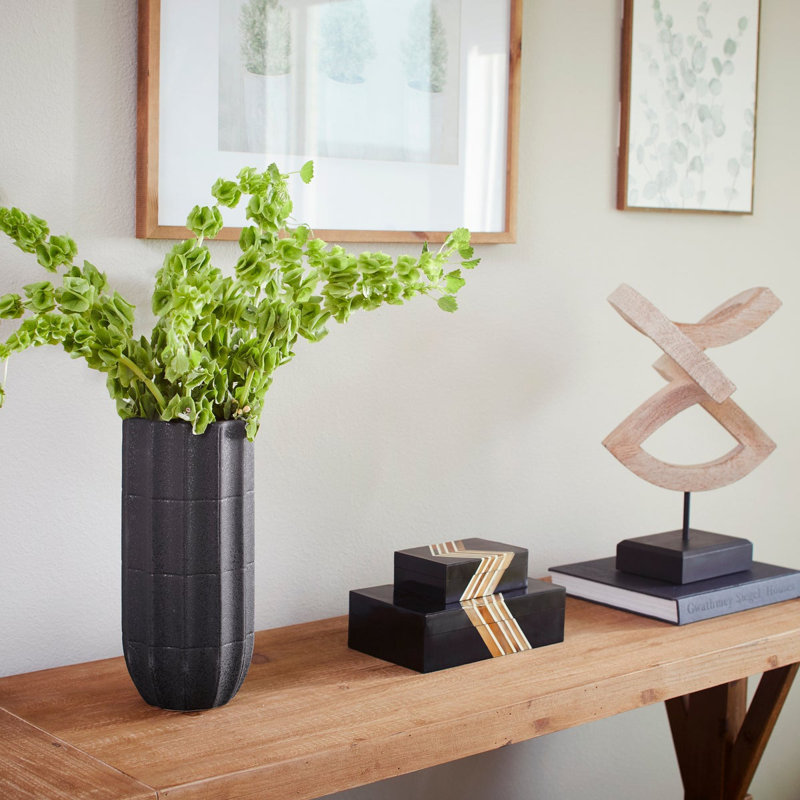 Brutalist Ceramic / Porcelain Table Vase, 10.5" H x 5.5" W x 5.5" D