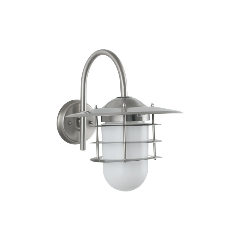 Daggett Frosted Glass Outdoor Wall Lantern, Steel
