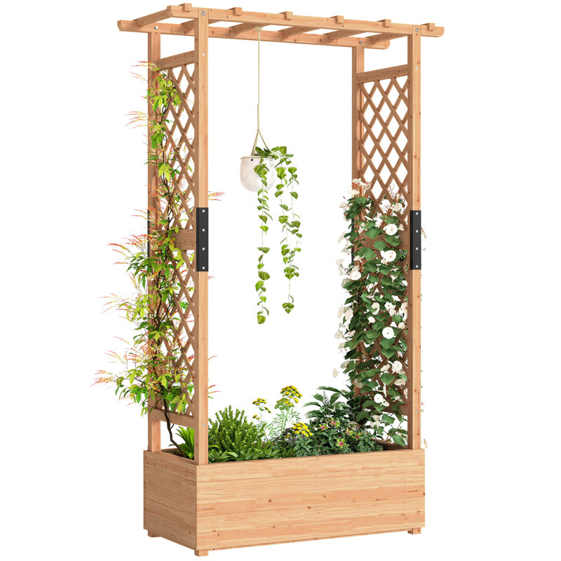 Wood Raised Garden Bed, 181cm H x 110cm W x 44cm D