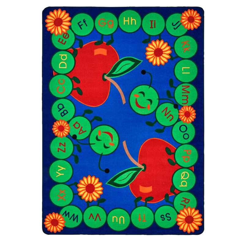 Tapis bleu / rouge ABC, Rectangle 8 pi 4 po x 11 pi 8 po