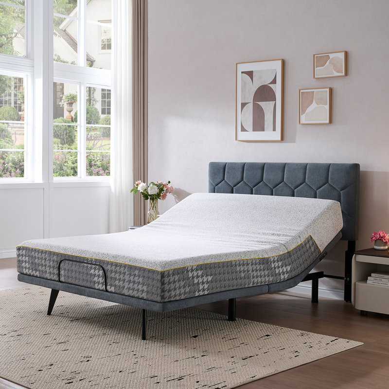 Zero Gravity Adjustable Bed with Upholstered Headboard
