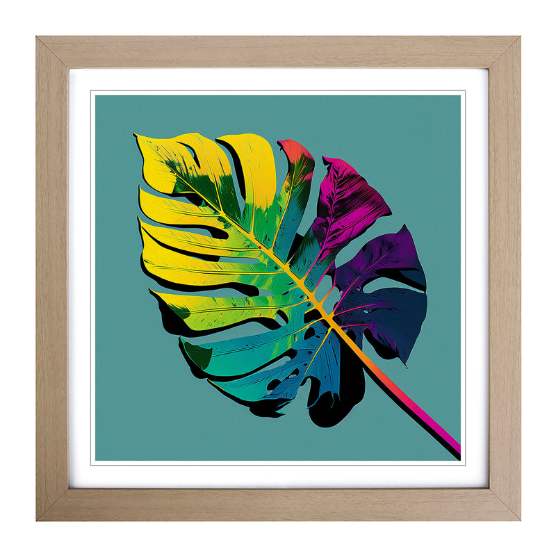 Palm Leaf - Framed Print, Oak