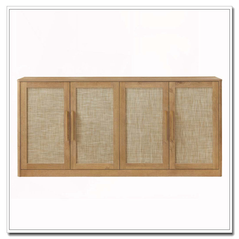 Buffet 67 po 4 portes en rotin