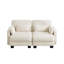 Canapé modulaire capitonné à deux places, chenille beige, dossier réglable