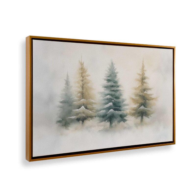 «Snowlit Pines», reproduction d'art sur toile, Or poli, H 24,75 po x l 36,75 po