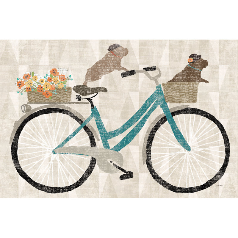 Frenchie Ride by Sue Schlabach - Wrapped Canvas Art Prints, 30cm H x 46cm W x 3.8cm D