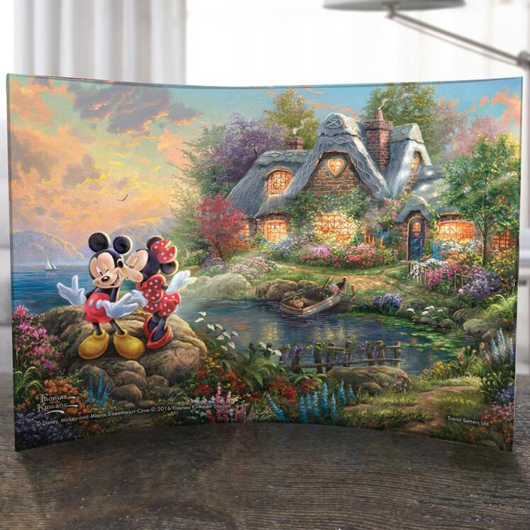 Print Canvas Disney Painting Mickey Minnie In Hawaii Home Wall Art