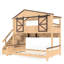 Lits pour enfants peu encombrants avec rangement, chambre d'enfant pour lit simple au-dessus d'un lit double en bois