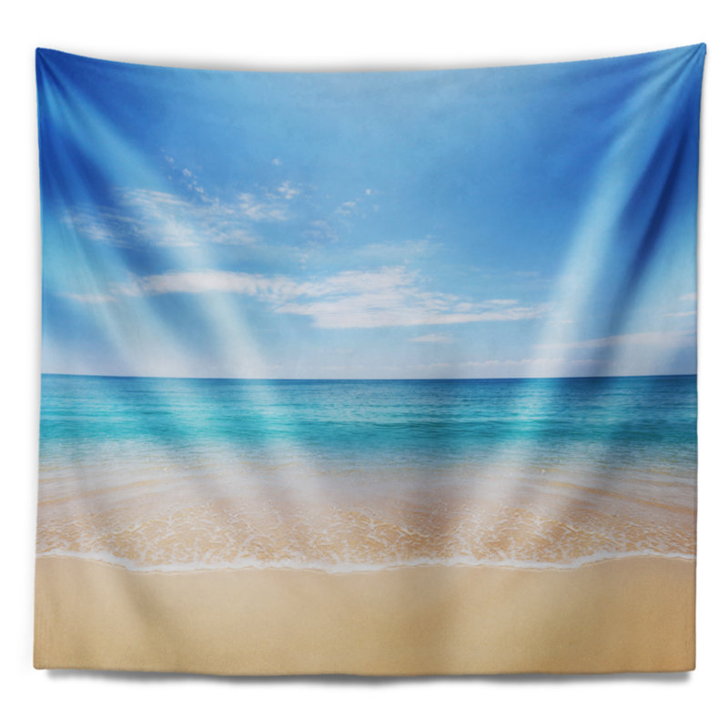 Tapisserie ciel et ciel bleu calme de mer, H 68 po x l 80 po