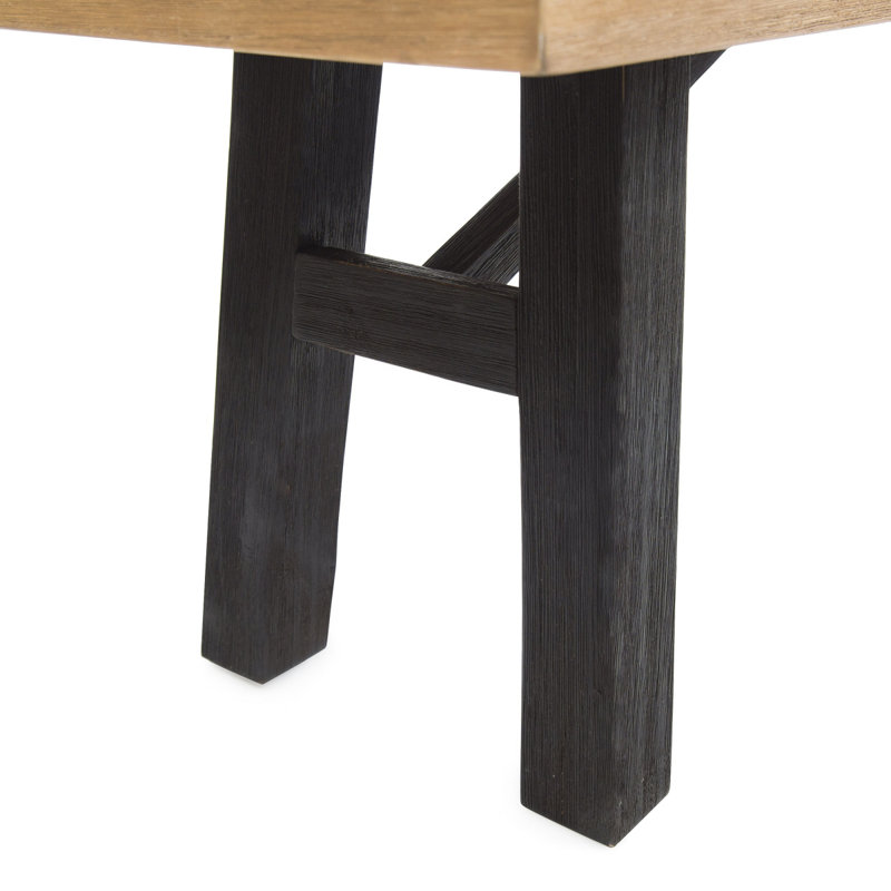 Banc d'extérieur avec panneau à lattes et structure en bois d'acacia, naturel et gris, Marron clair