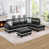 Black/White Faux Leather