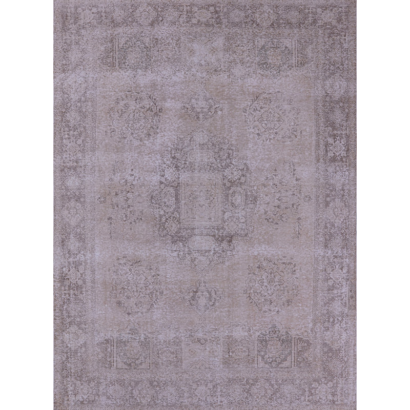 Tapis oriental gris Coshointon, Carré 7 pi