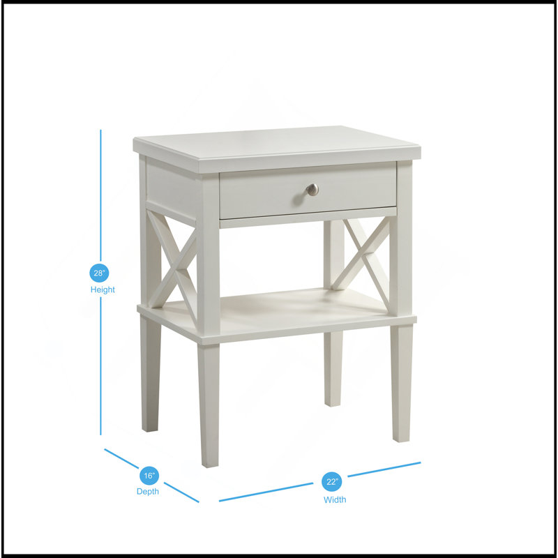 Table de chevet Madison, Blanc