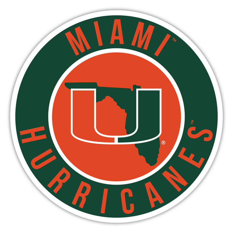 Université de Miami Bright Line - 16 "Circle With State