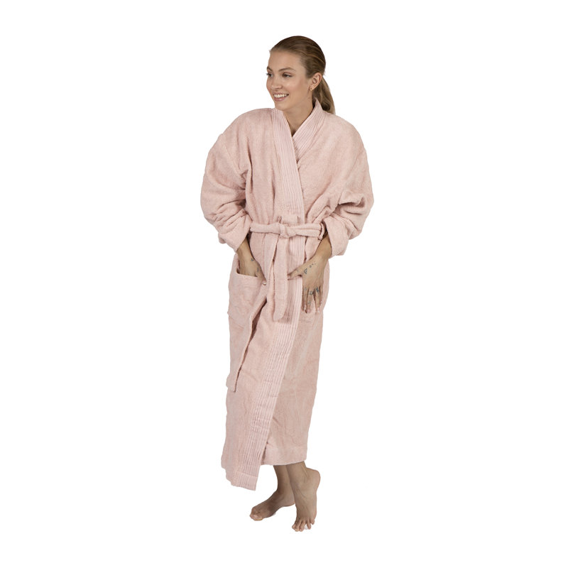 Peignoir 100% coton avec poches, Grand / Très grand, Vieux rose