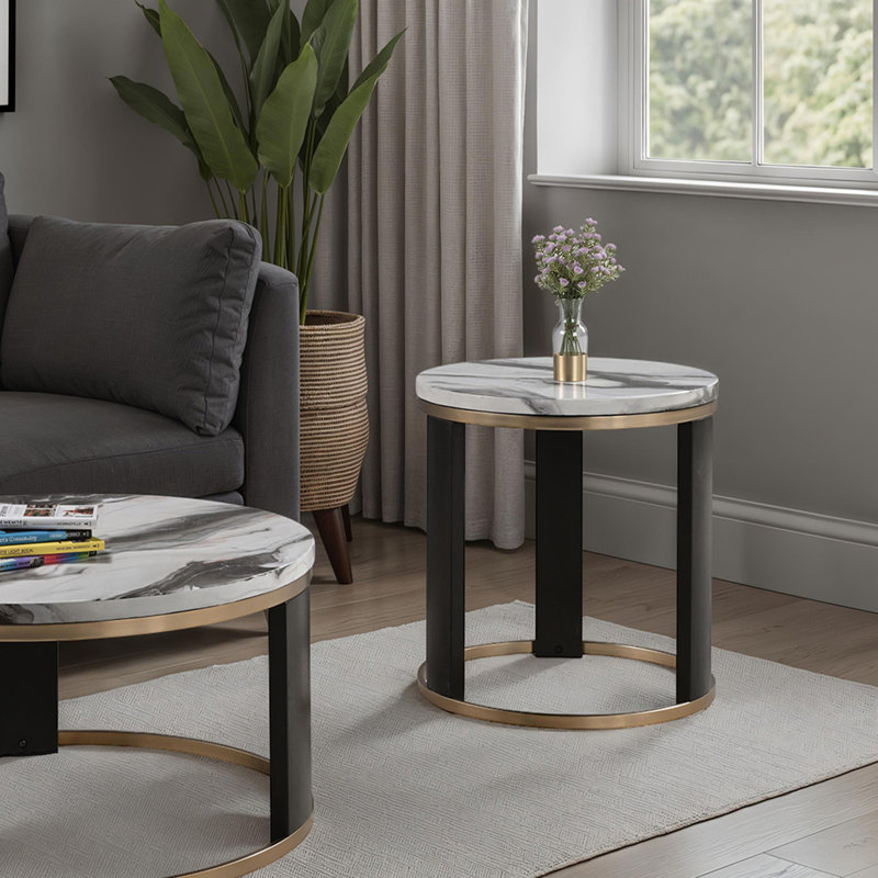 Table de bout ronde de style contemporain