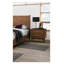 Ensemble de chambre double 3 pièces à finition noyer avec lit tapissier Boucle et deux tables de chevet