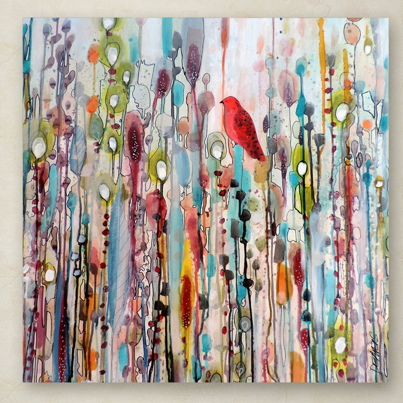  Art mural sur toile tendue - "La vie comme un passage" de Sylvie Demers pour décoration de salon, de chambre à coucher ou de bureau - 24 x 24