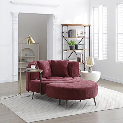 Fauteuil demi-tonneau surdimensionné simple avec repose-pieds