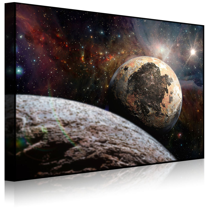 Alien Planets In Space by No - Wrapped Canvas Print, 70cm H x 100cm W x 4.5cm D, Without lighting
