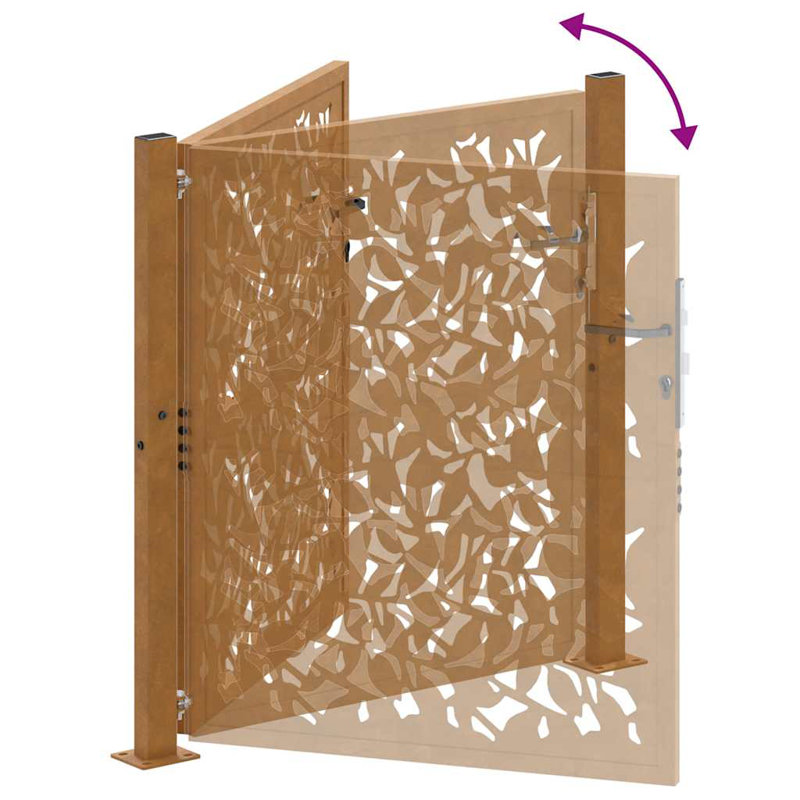 Porte de jardin vidaXL 105 x 105 cm, H 3,53 pi x l 3,53 pi, Brun