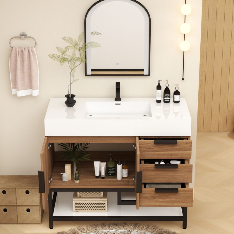 Ensemble de meuble-lavabo simple l 42 po, Bois