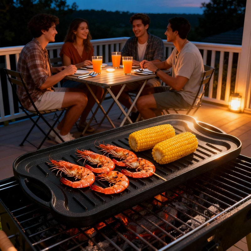 Non-Stick Cast Iron Grill & Griddle Pan